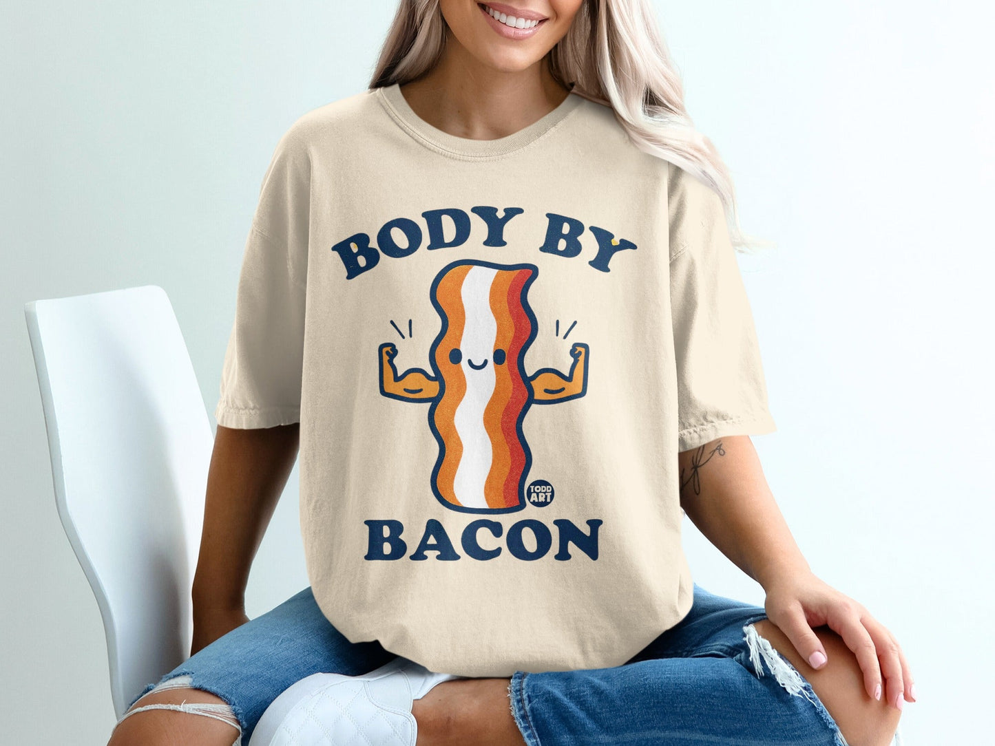 Body By Bacon Graphic Tee Funny Fitness Shirt