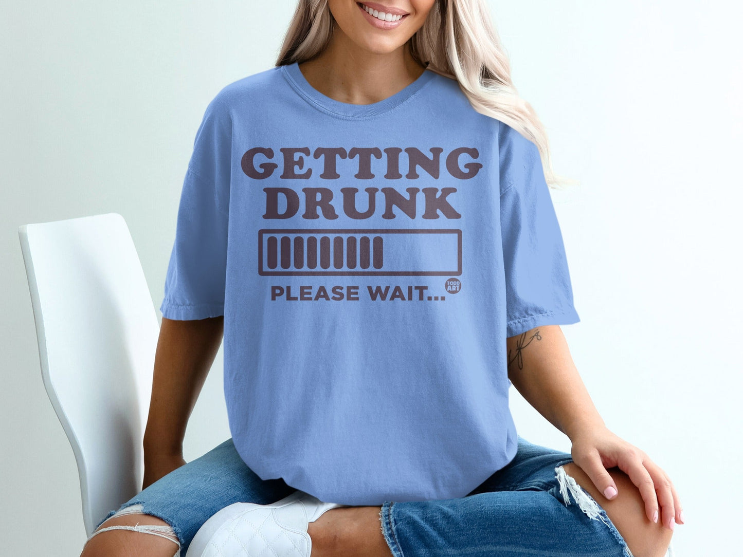 Getting Drunk Please Wait Graphic Tee