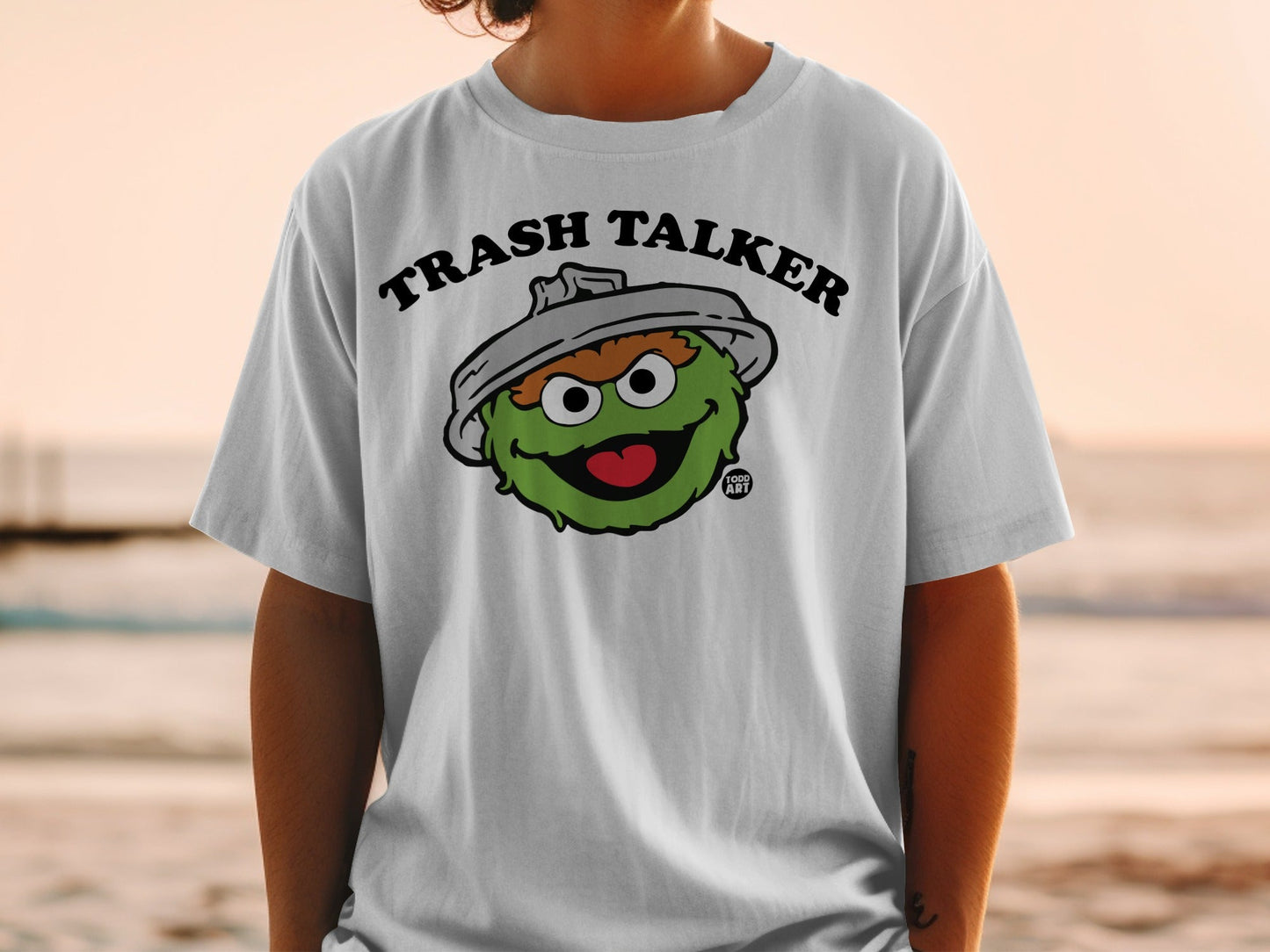 T-shirt with Oscar the Grouch saying "Trash Talker".
