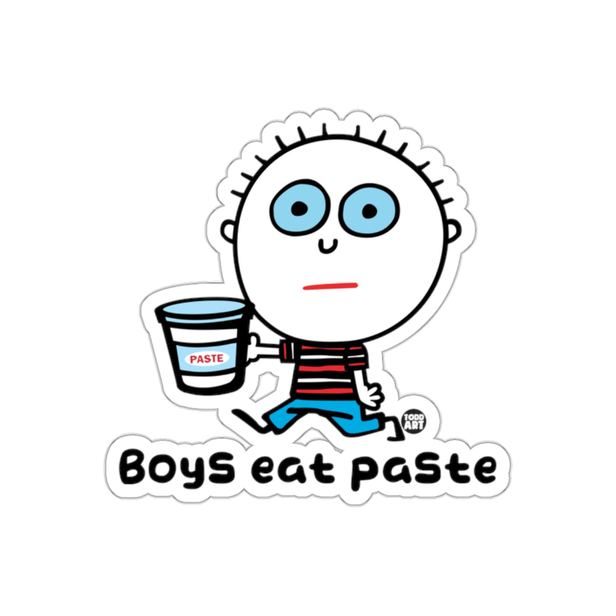 Boys Eat Paste Funny Character Sticker Product