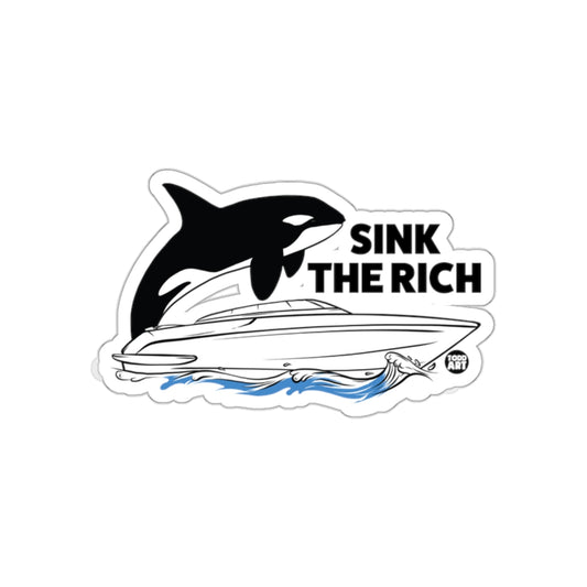 Sink the Rich Orca Attacking Yacht Sticker