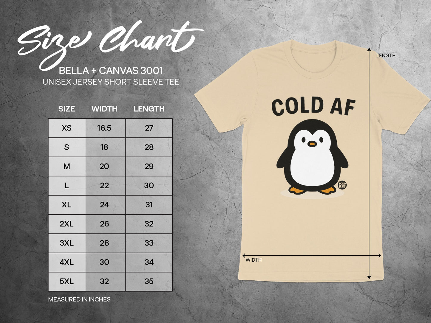 Cute Penguin Cold AF Unisex Short Sleeve Tee