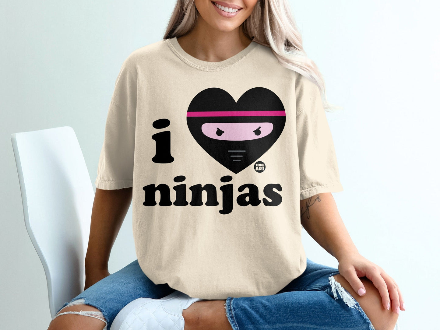I Love Ninjas Graphic Tee Shirt