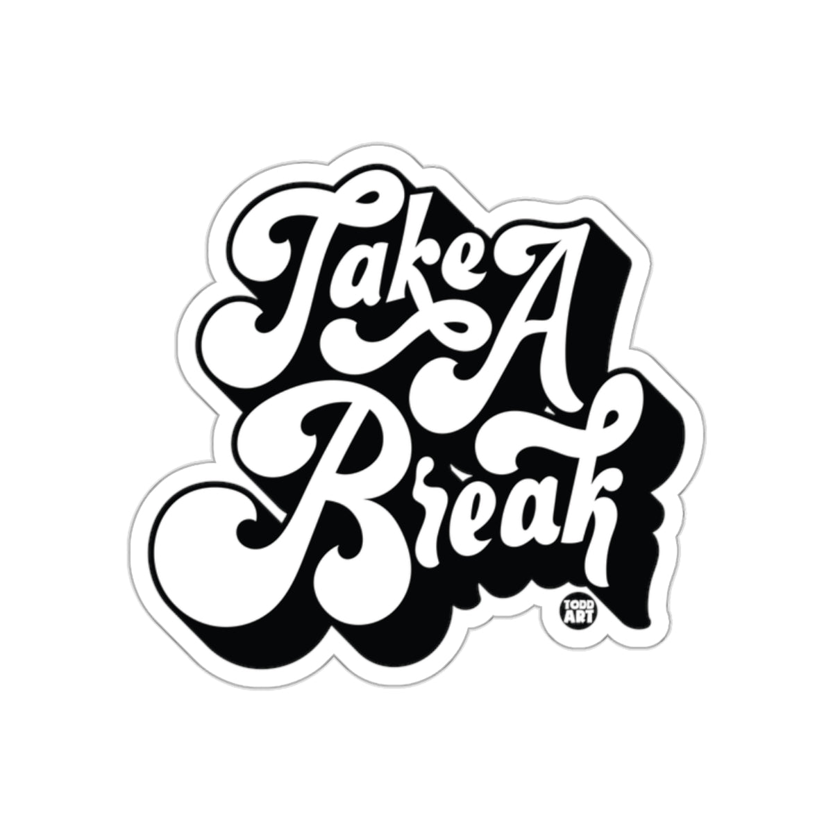 Take a Break Retro Style Sticker Gift Item
