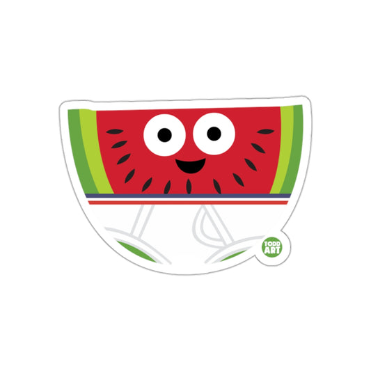 Cartoon Smiling Watermelon with Eyes Sticker