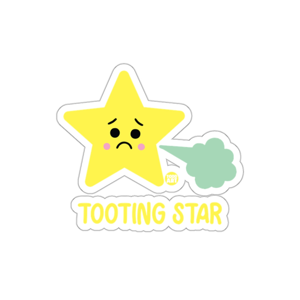 Cute Sad Tooting Star Sticker Funny Cartoon Design