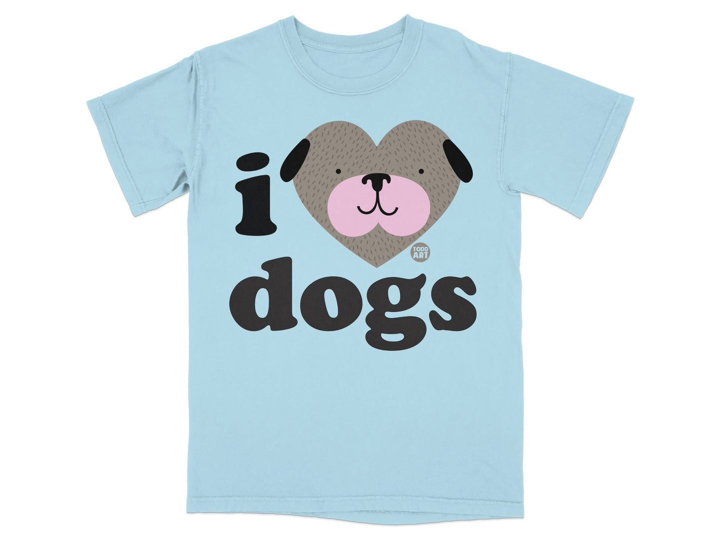I Love Dogs Cute Heart Design Graphic T-Shirt