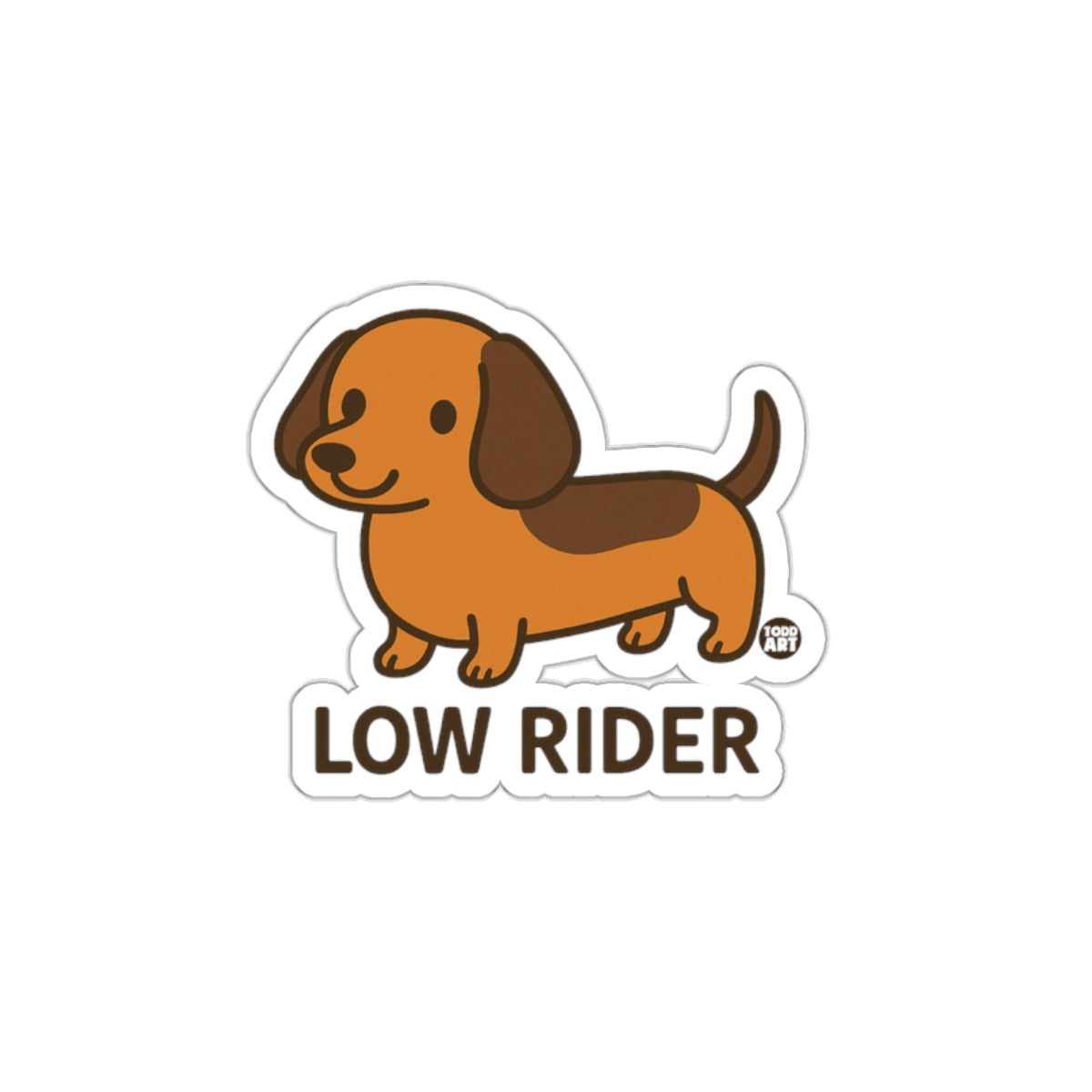 Low Rider Dachshund Cute Cartoon Sticker for Dog Lovers