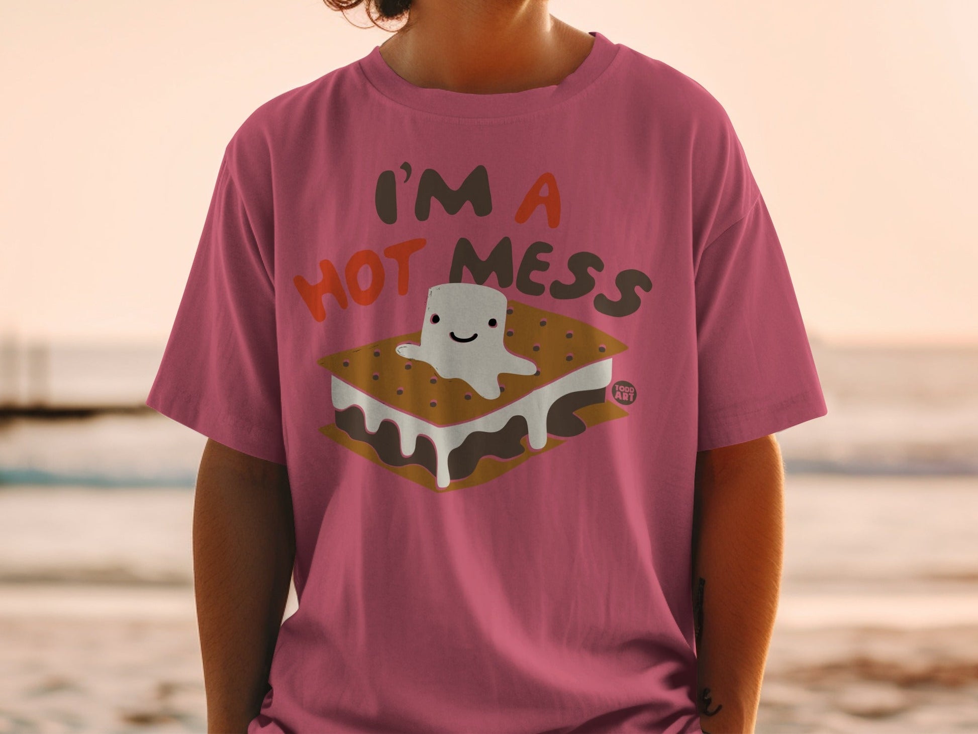 I'm A Hot Mess Cute Marshmallow Graphic T-Shirt