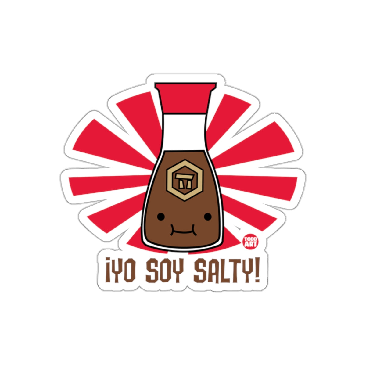 Cute Soy Sauce Bottle with Yo Soy Salty Text Sticker