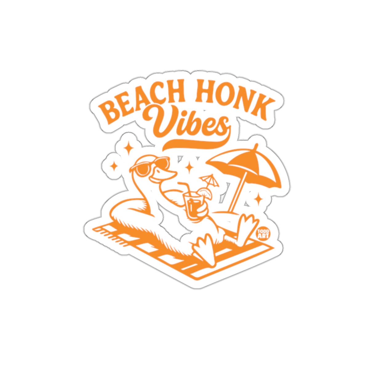 Beach Honk Vibes Relaxing Duck Sticker