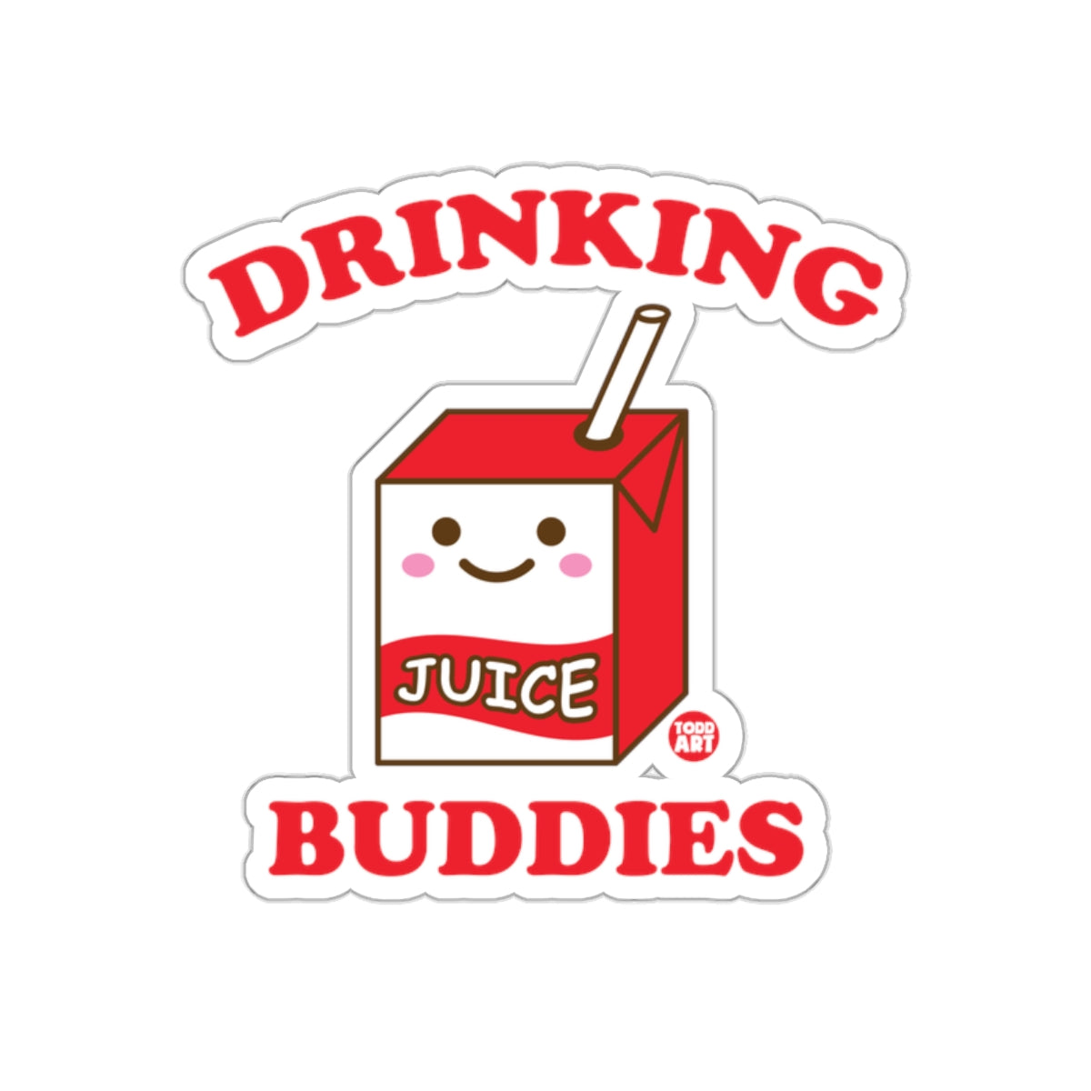 Drinking Buddies Juice Box Cute Fun Sticker