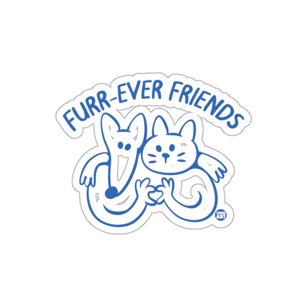 Furr-ever Friends Cute Cat and Dog Sticker Product