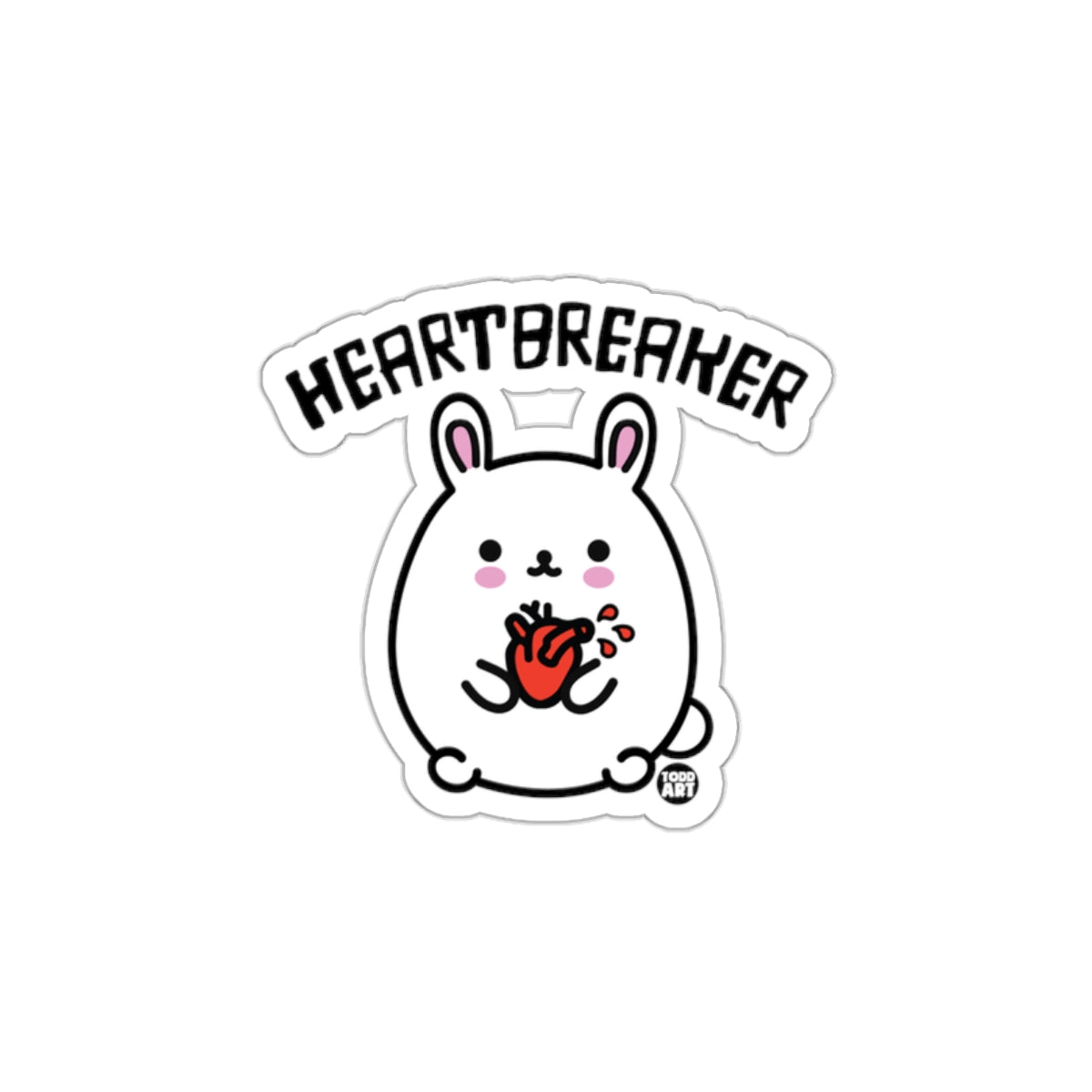 Cute Heartbreaker Bunny Holding Heart Sticker