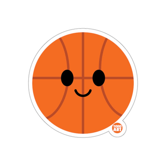 Happy Basketball Face Sticker with Smiling Expression