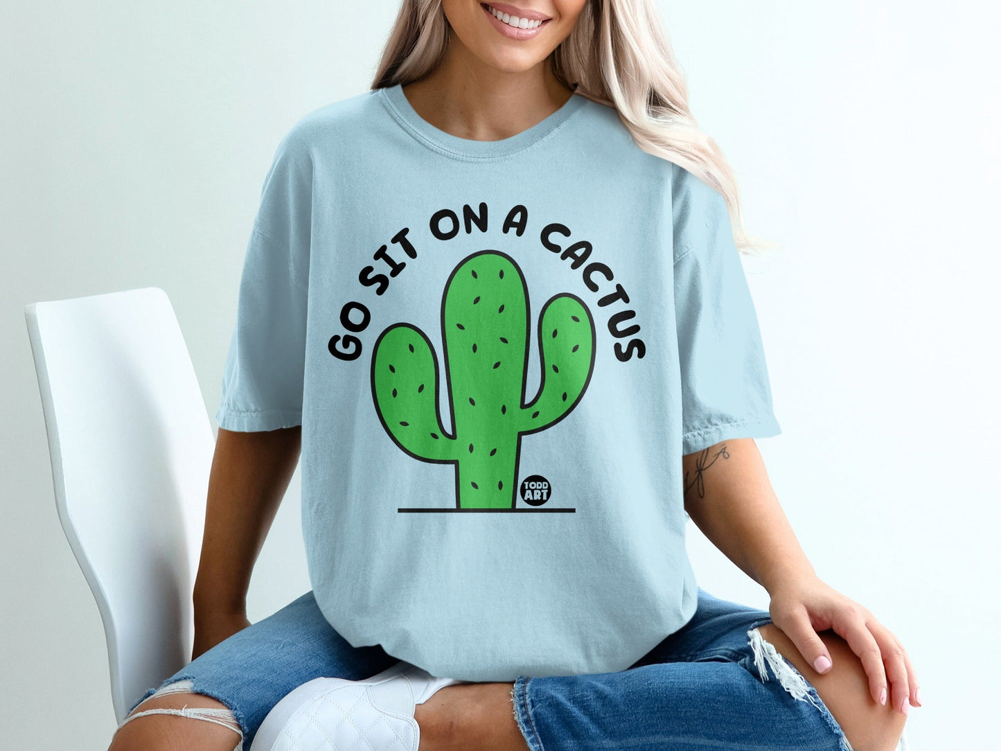 Go Sit On A Cactus Funny Graphic T-Shirt Product