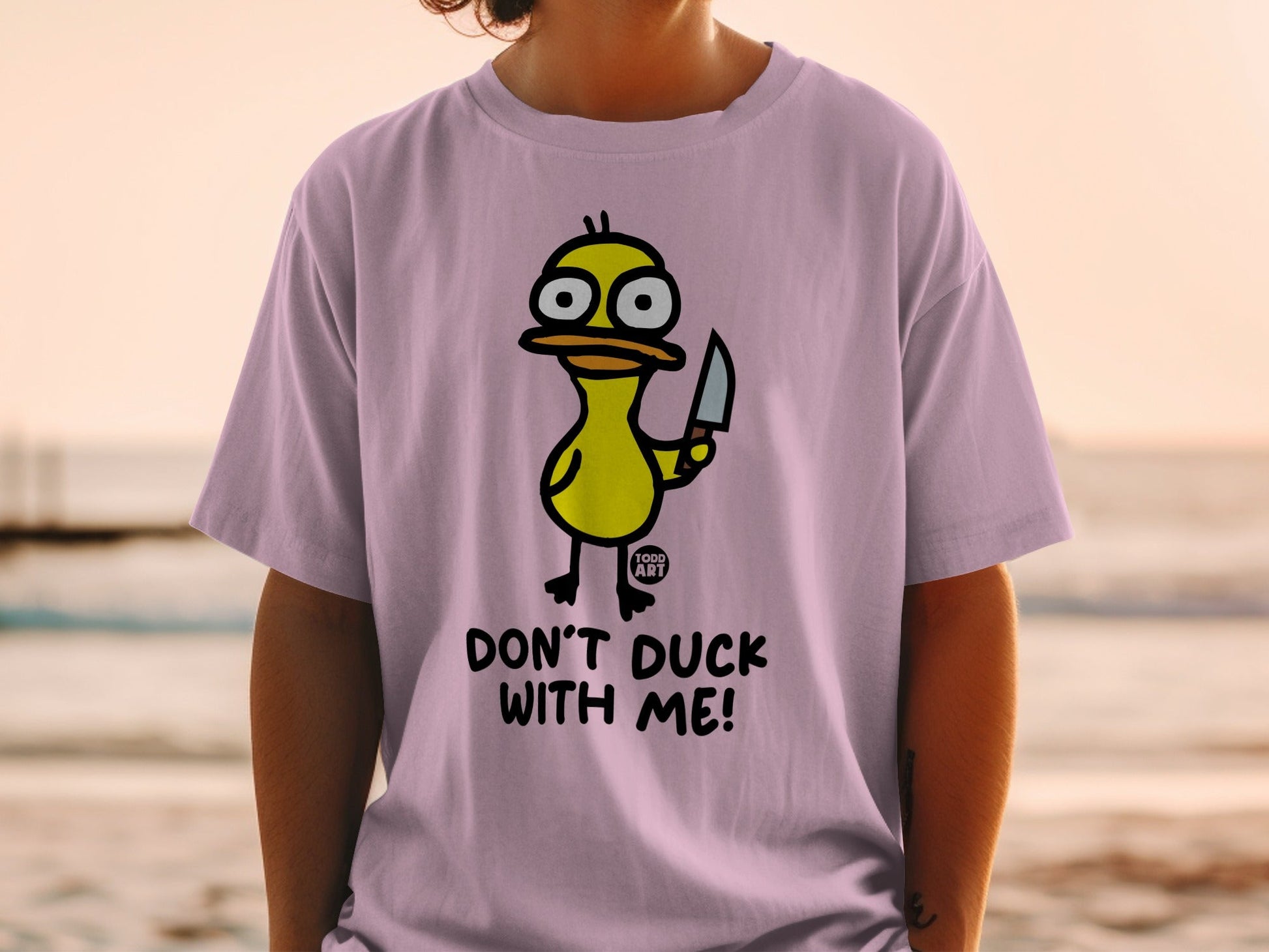 Funny Don't Duck With Me Knife-Brandishing Duck Shirt