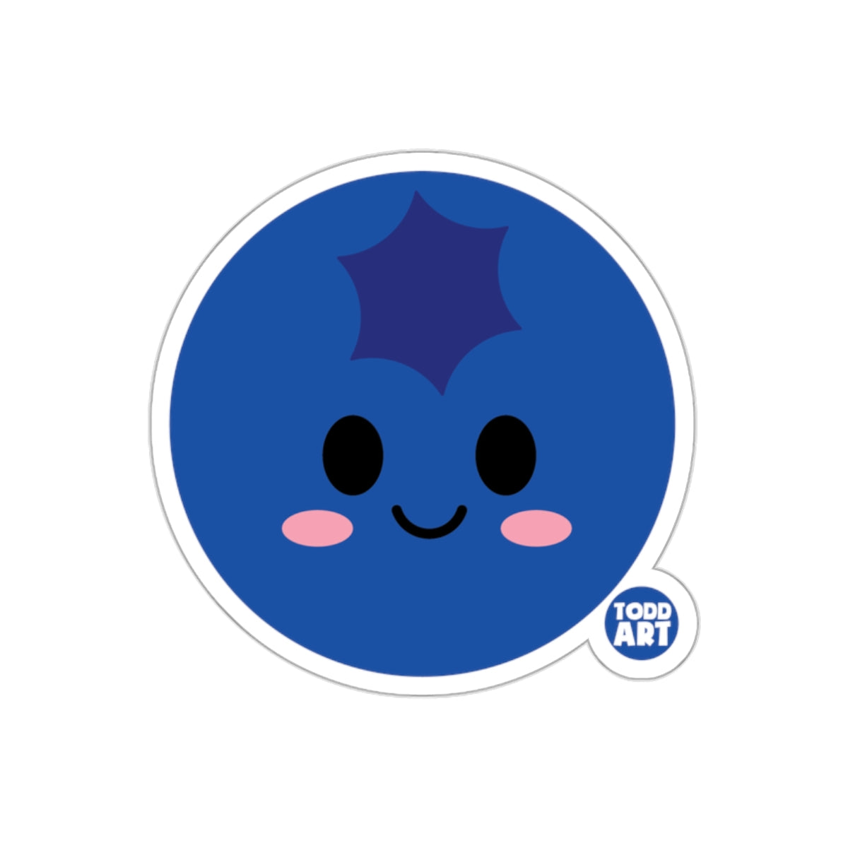 Cute Blueberry Todd Art Smiling Face Sticker Product