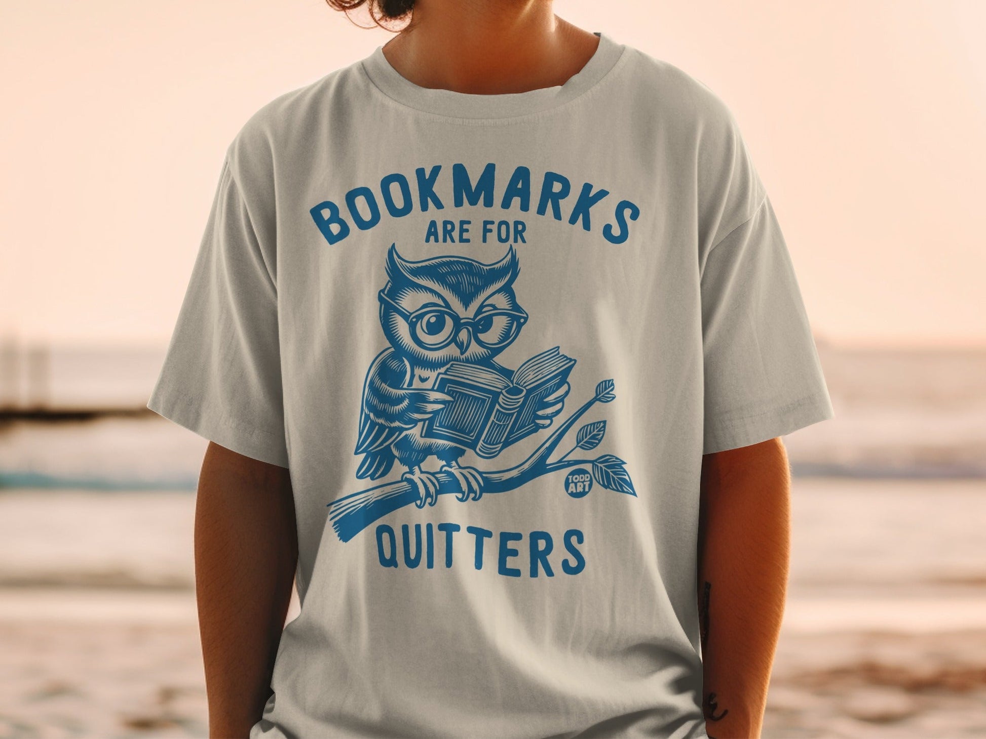 Bookmarks Are For Quitters Owl Graphic T-Shirt