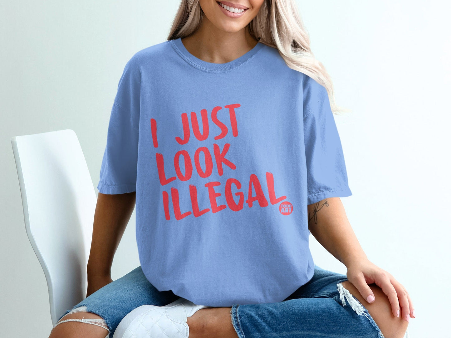 I Just Look Illegal Graphic Printed T-Shirt