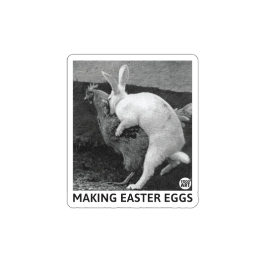 Funny Making Easter Eggs Graphic Design Sticker