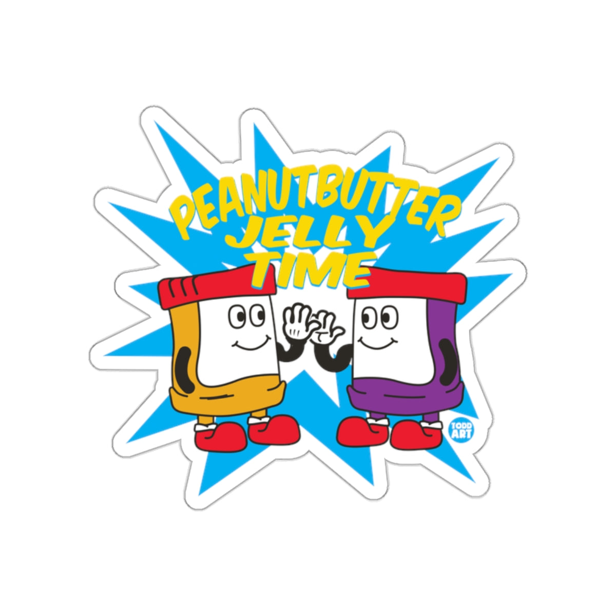 Peanut Butter Jelly Time Funny Cartoon Sticker