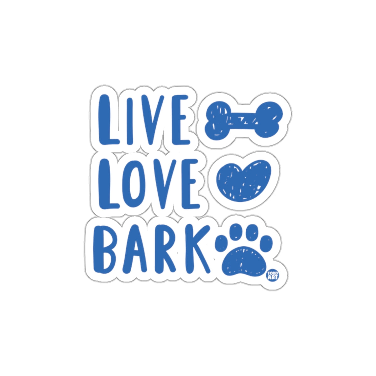 Live Love Bark Paw Print Dog Lover Sticker