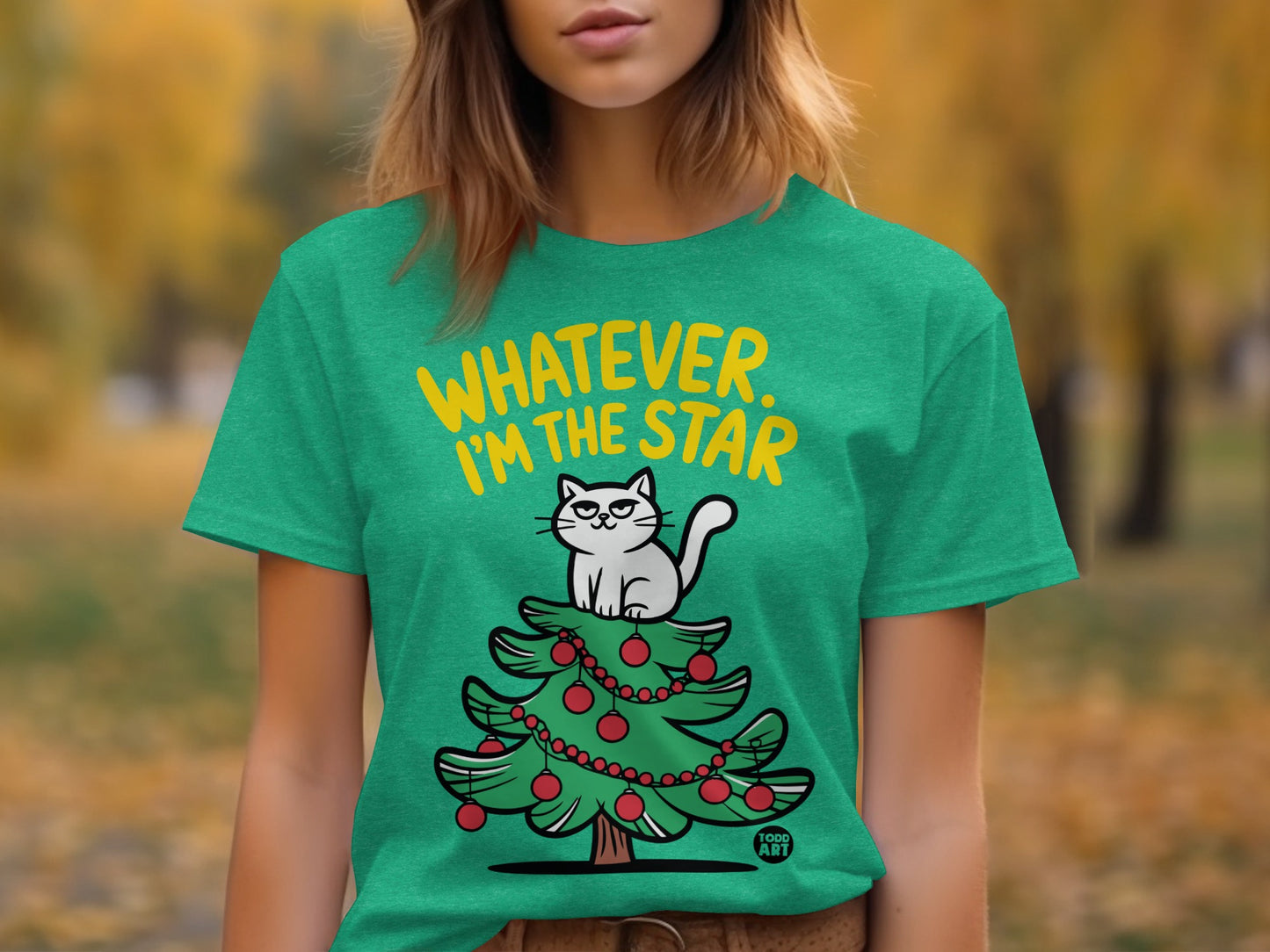 Whatever I'm the Star Cat on Christmas Tree Shirt