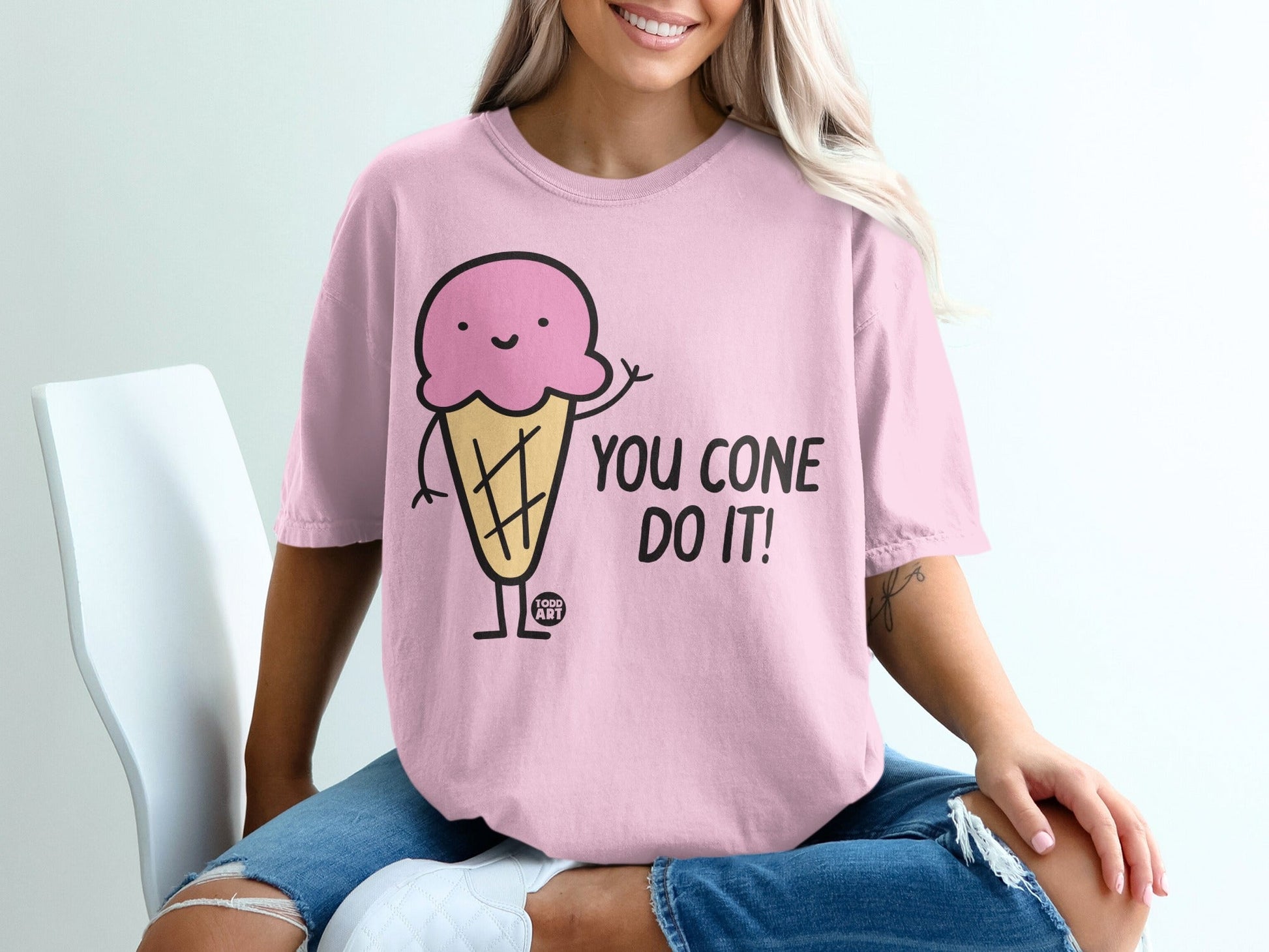 You Cone Do It Funny Ice Cream Graphic T-Shirt