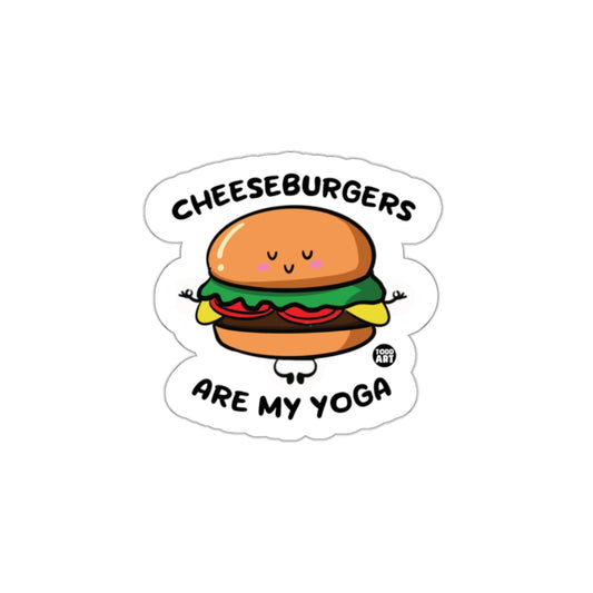 Cheeseburgers Are My Yoga Cute Fun Sticker