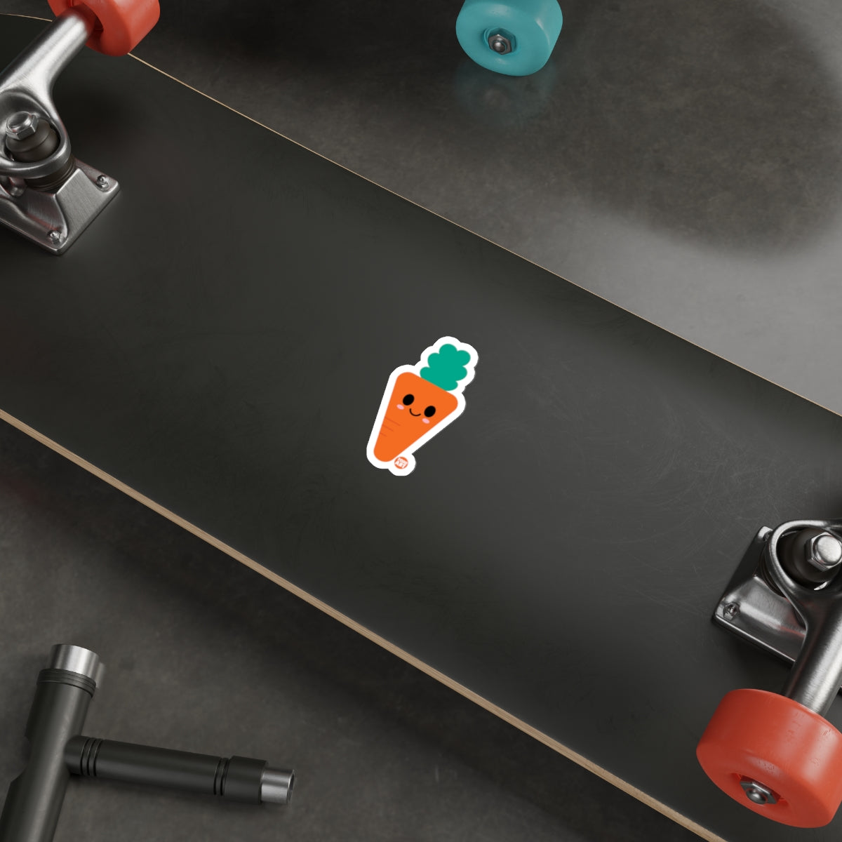 Cute Carrot Skateboard Graphic Vinyl Waterproof Sticker