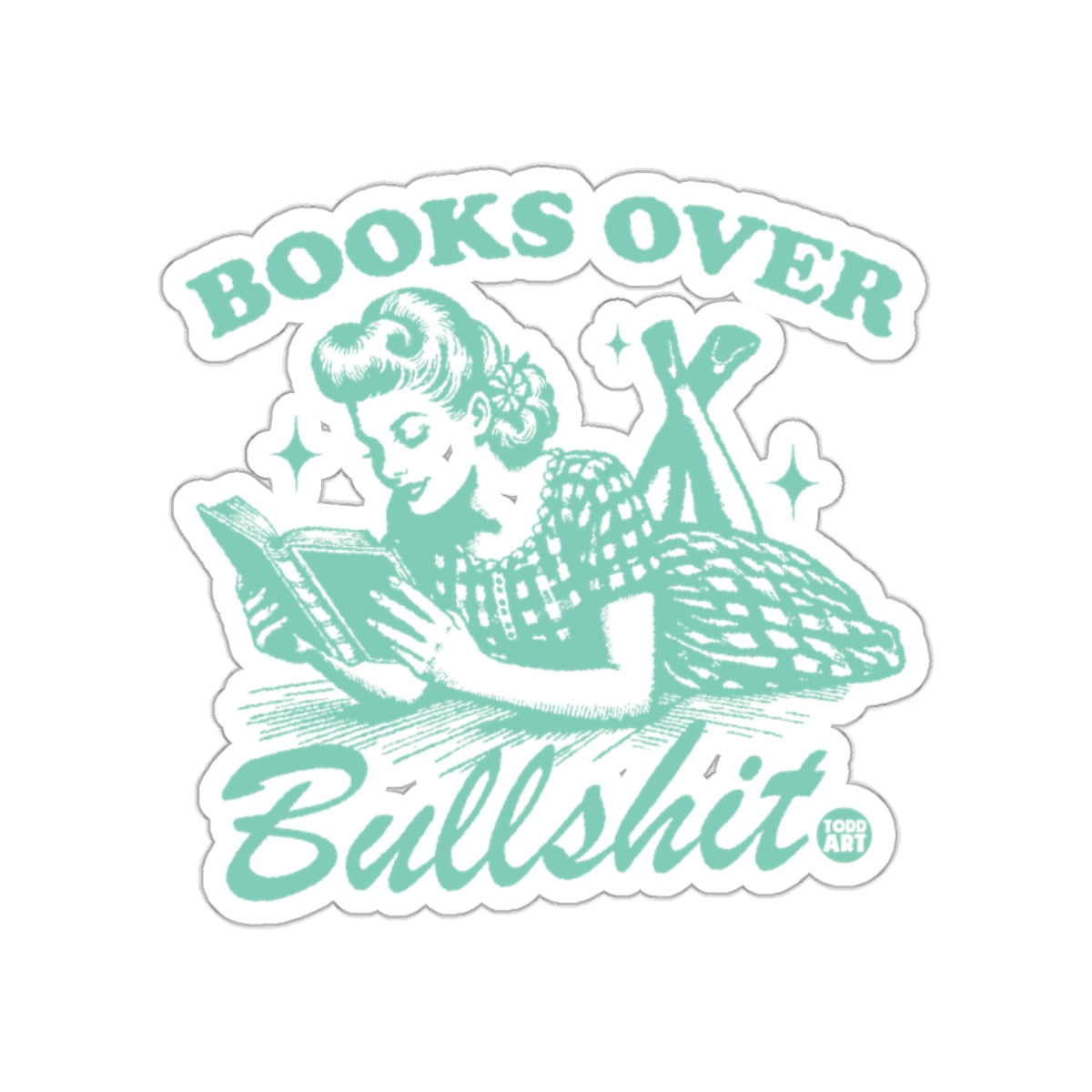 Books Over Bullshit Graphic Sticker