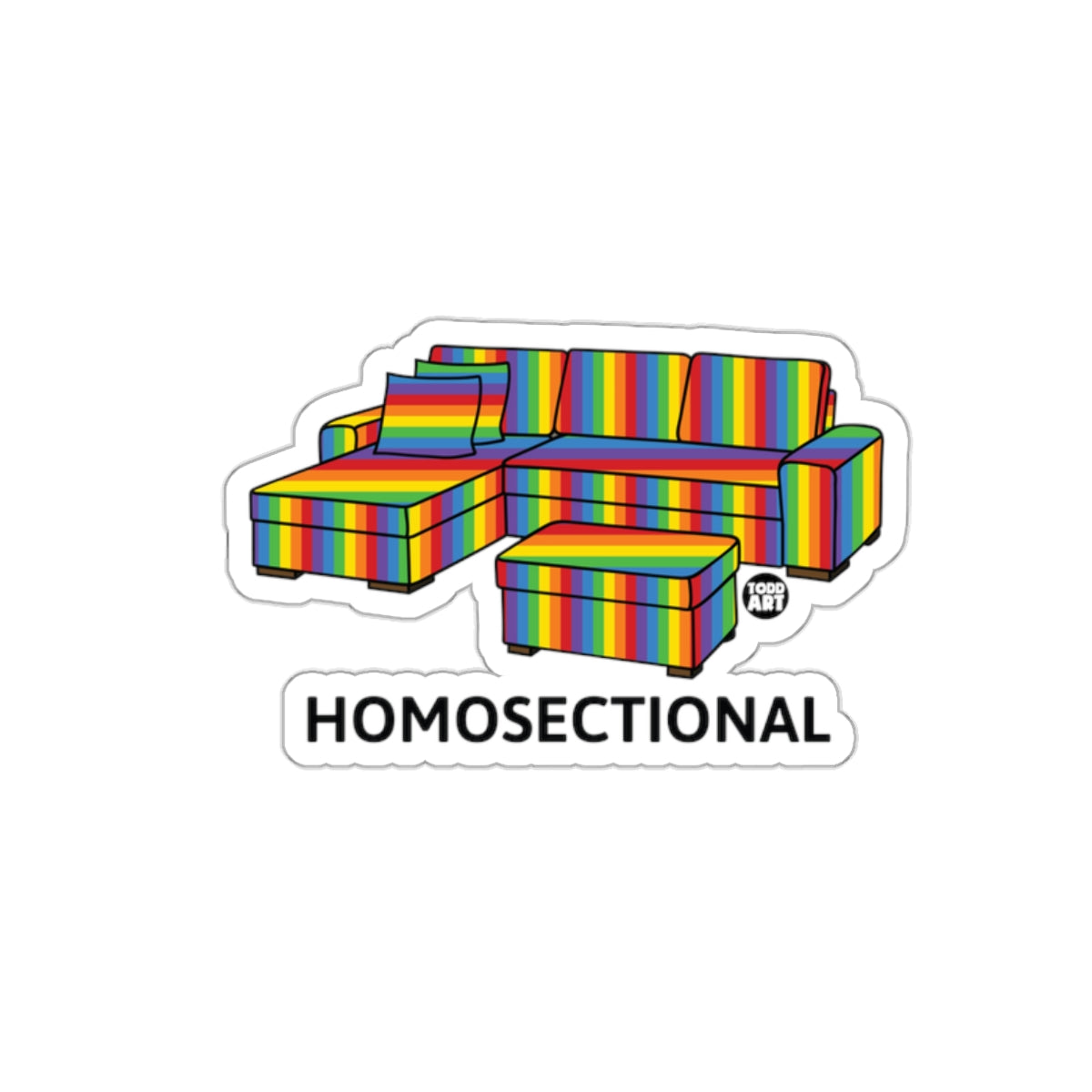 Rainbow Homosectional Couch Sticker