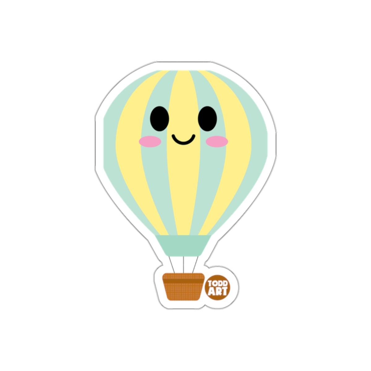 Smiling Hot Air Balloon Sticker with Todd Art Design