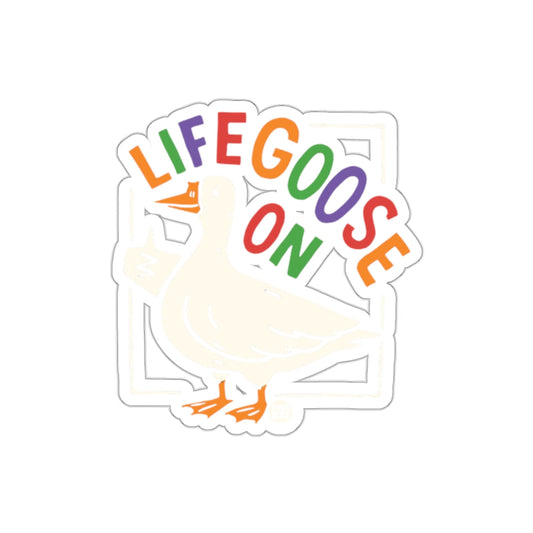 Lifegoose On Rainbow Text Duck Sticker