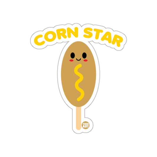 Cute Corn Star Sticker With Whimsical Smiling Face Design