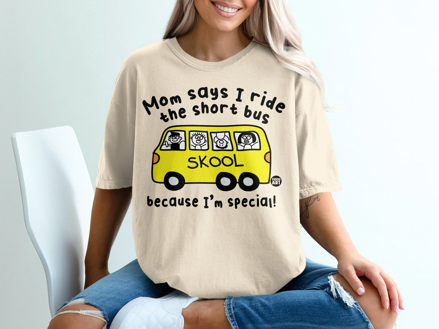 Funny Mom Says I Ride The Short Bus Special T-shirt