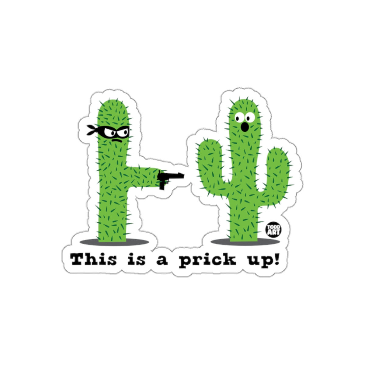 This is a prick up cactus themed sticker product