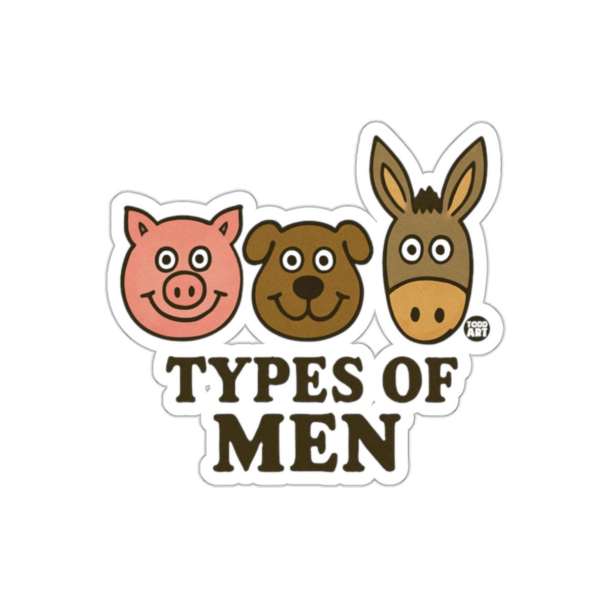 Types of Men Funny Animal Faces Sticker