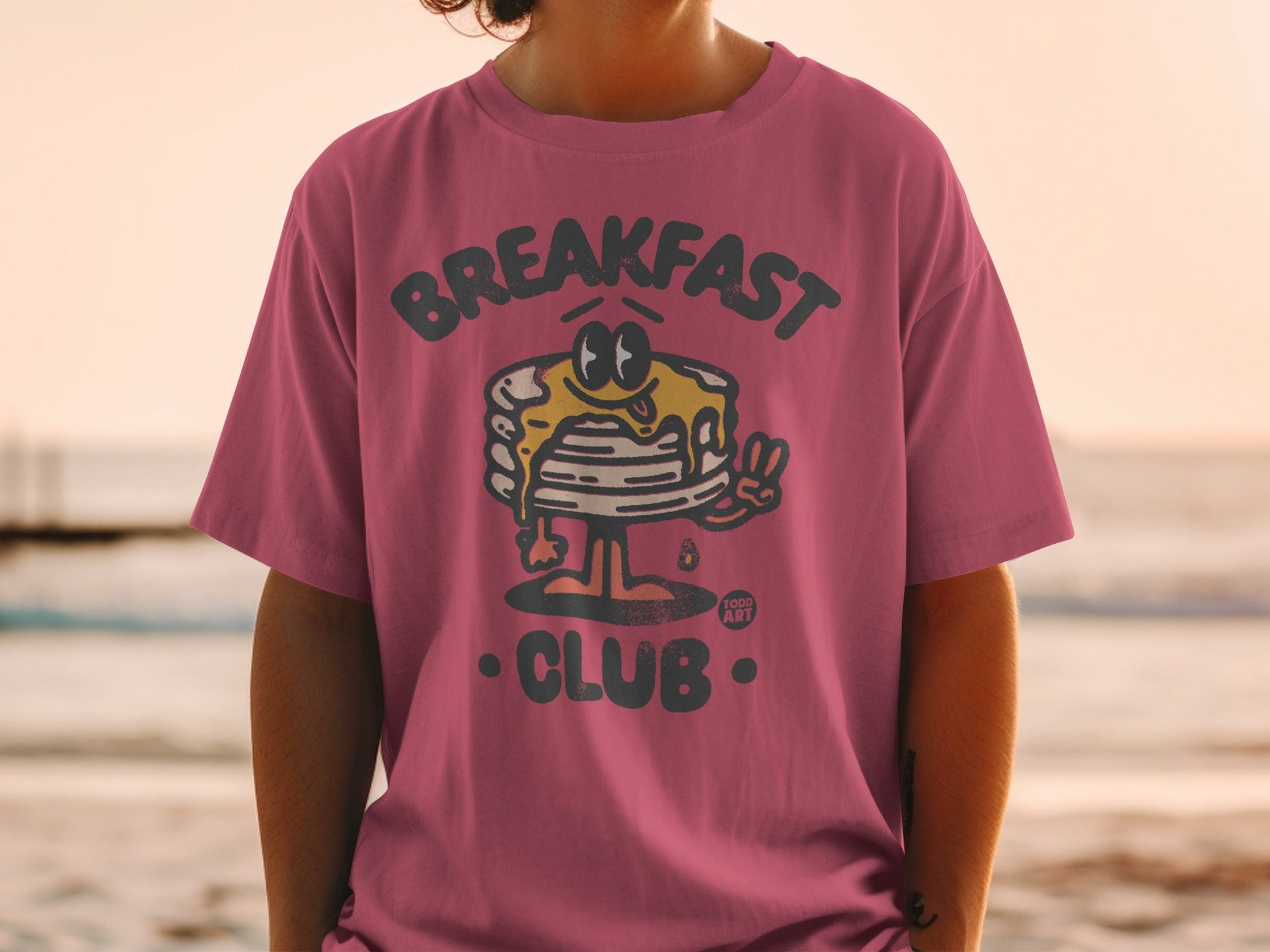 Breakfast Club Pancake Cartoon Graphic T-Shirt