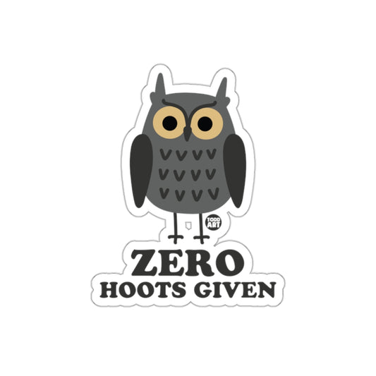 Funny Owl With Zero Hoots Given Cute Todd Art Stickers