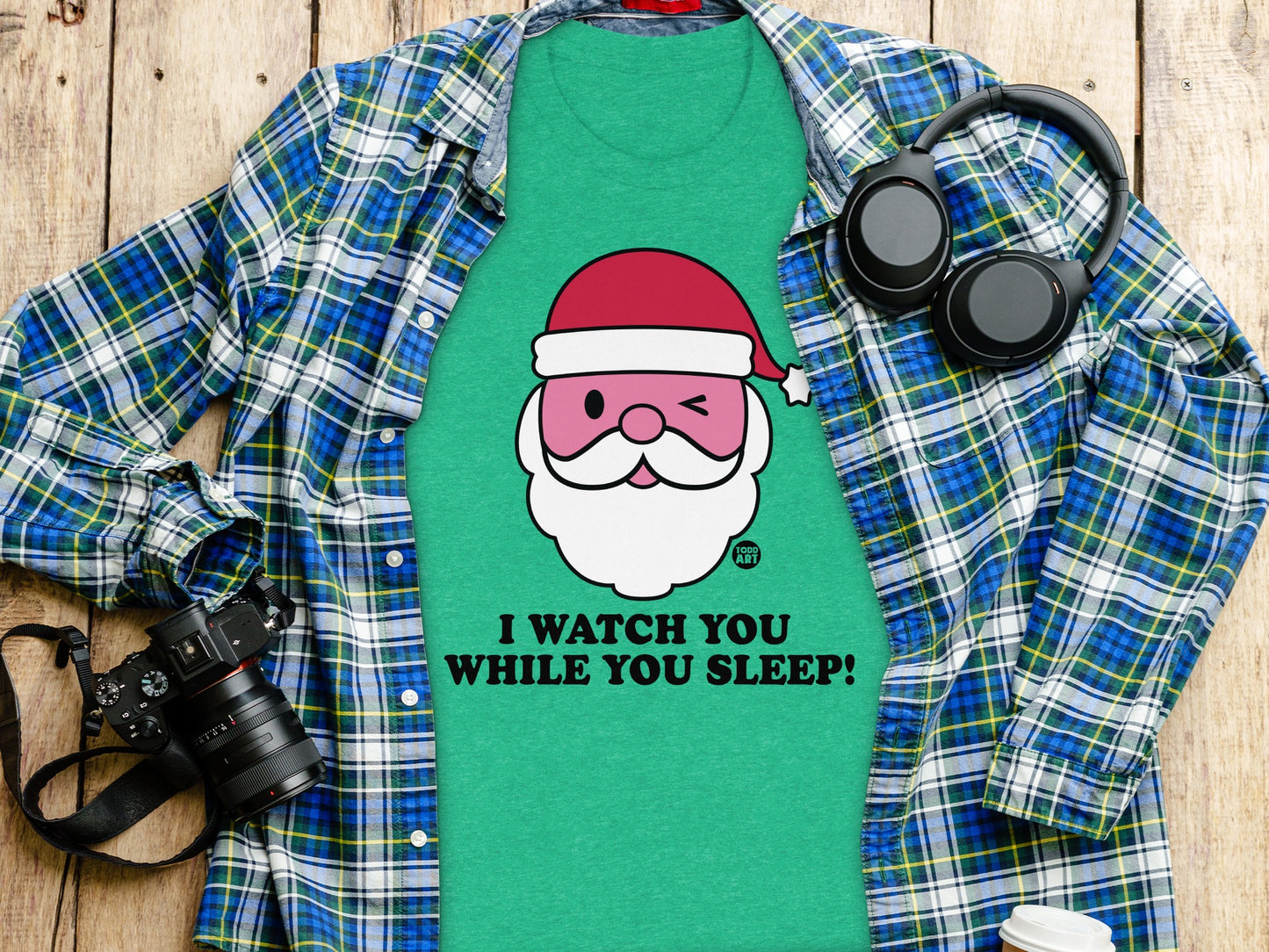 I Watch You While You Sleep Santa Graphic Tee