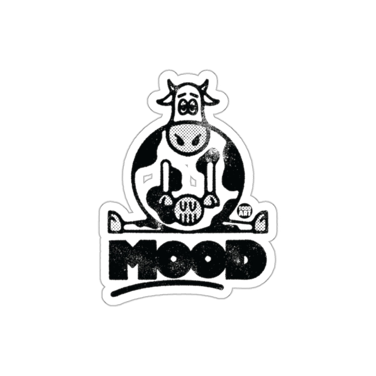 Funny Cow Mood Cartoon Sticker for Various Uses