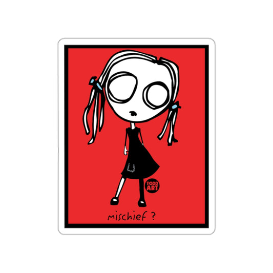 Mischief Character Art Print with Red Background