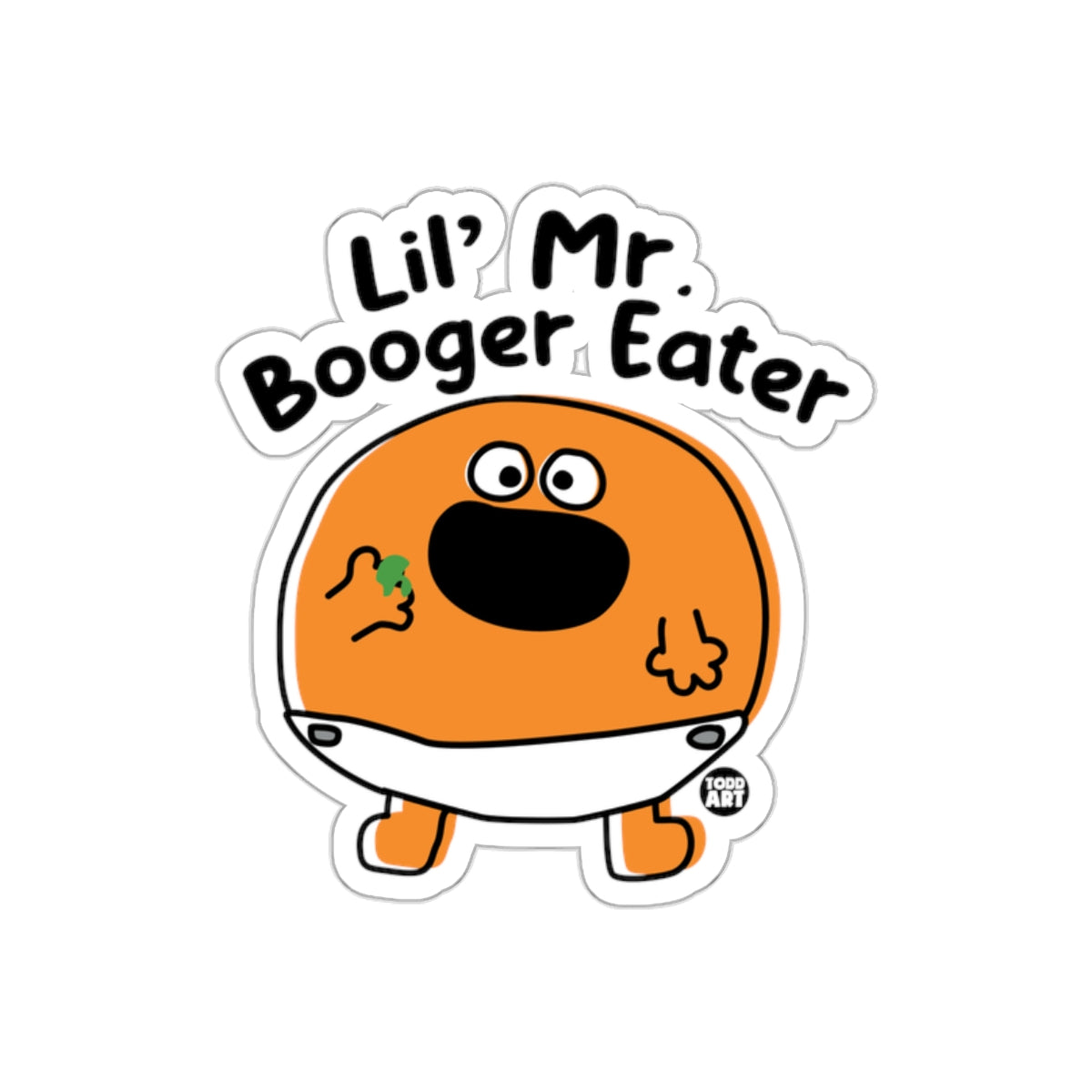 Lil' Mr. Booger Eater Sticker for Humorous Laughter