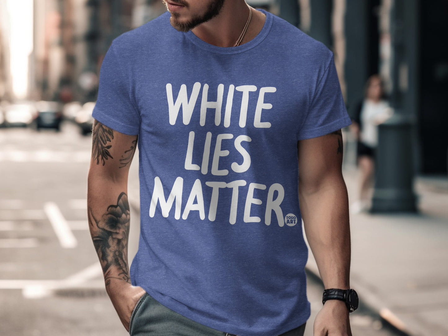 White Lies Matter Stylish Graphic Tee Shirt