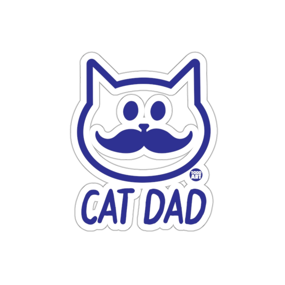 Todd Art Cat Dad Funny Face Minimalist Design sticker