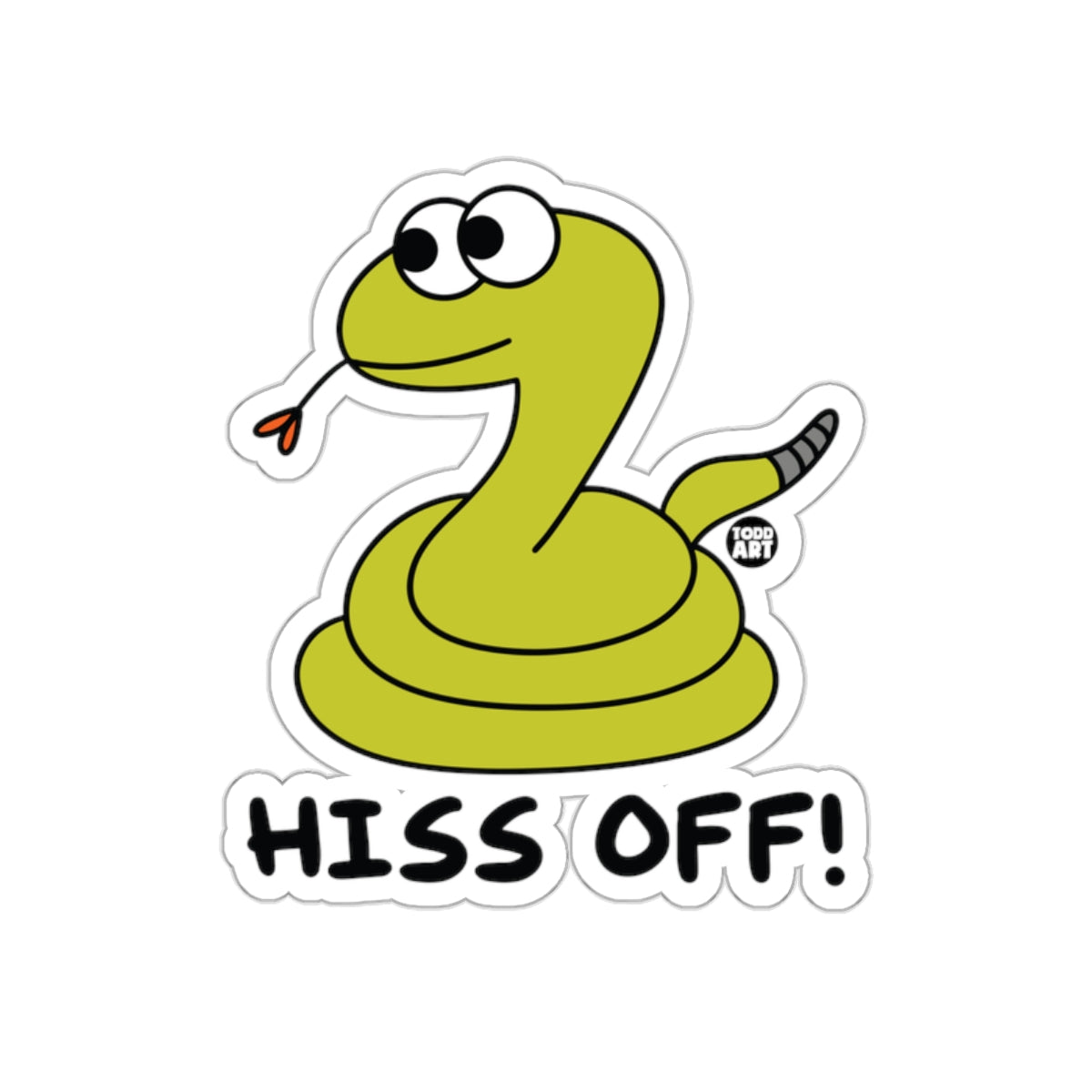 Hiss Off Snake with Cartoon Eyes Funny Snake Design sticker
