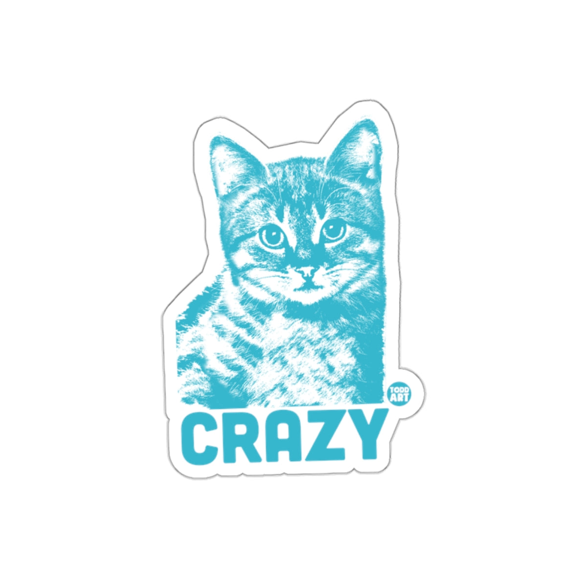 Crazy Cat by Todd Art Graphic Illustration Stickers