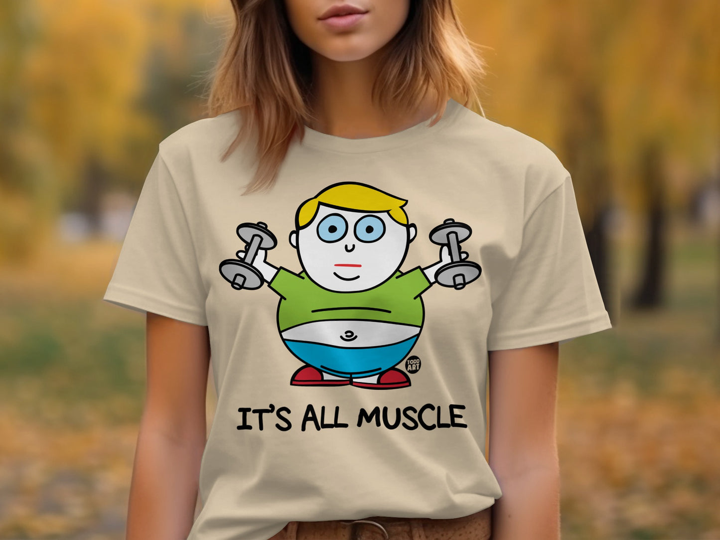 It's All Muscle Funny Workout Graphic T-Shirt